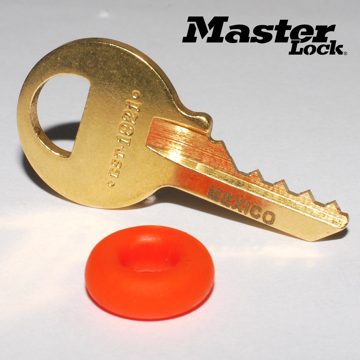 Master Padlock Original 1K, M1 Bump Key with Latex Ring